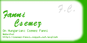 fanni csemez business card